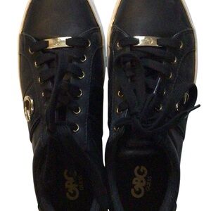 GUESS GBG  Women Black and Gold Sneakers Size 10M